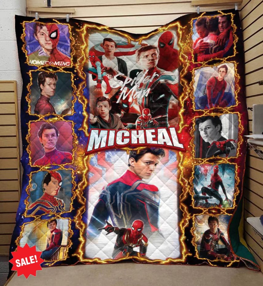 Personalized Spiderman Tom Holland Blanket Super Hero Blanket Peter Parker Spiderman Peter Parker Quilt Blanket No Way Home Blanket